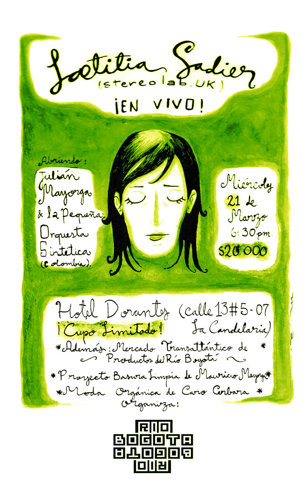 Rio Bogota Tour: Live Laetitia Sadier (UK/Stereolab) / Julian Mayorga / Person